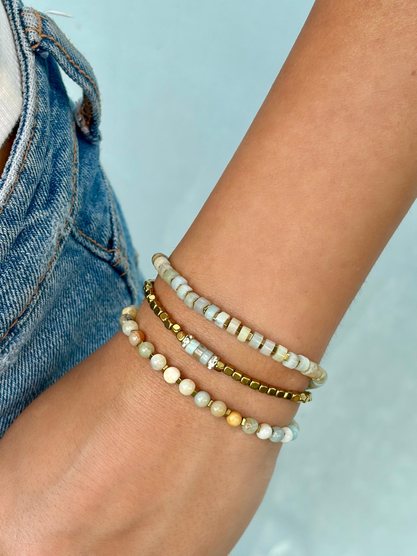 Pulseira Discos Amazonita