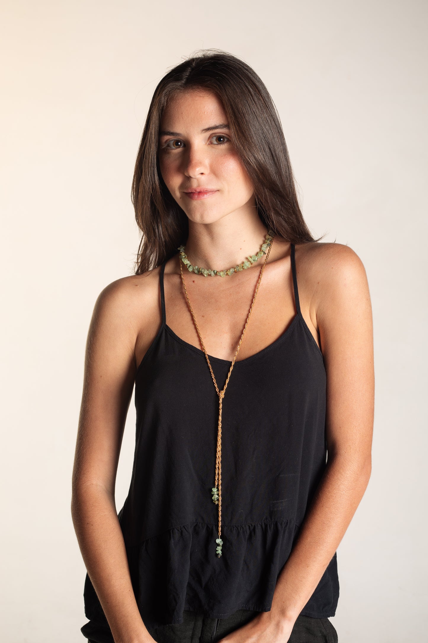Colar Choker Cascalho Prehnita