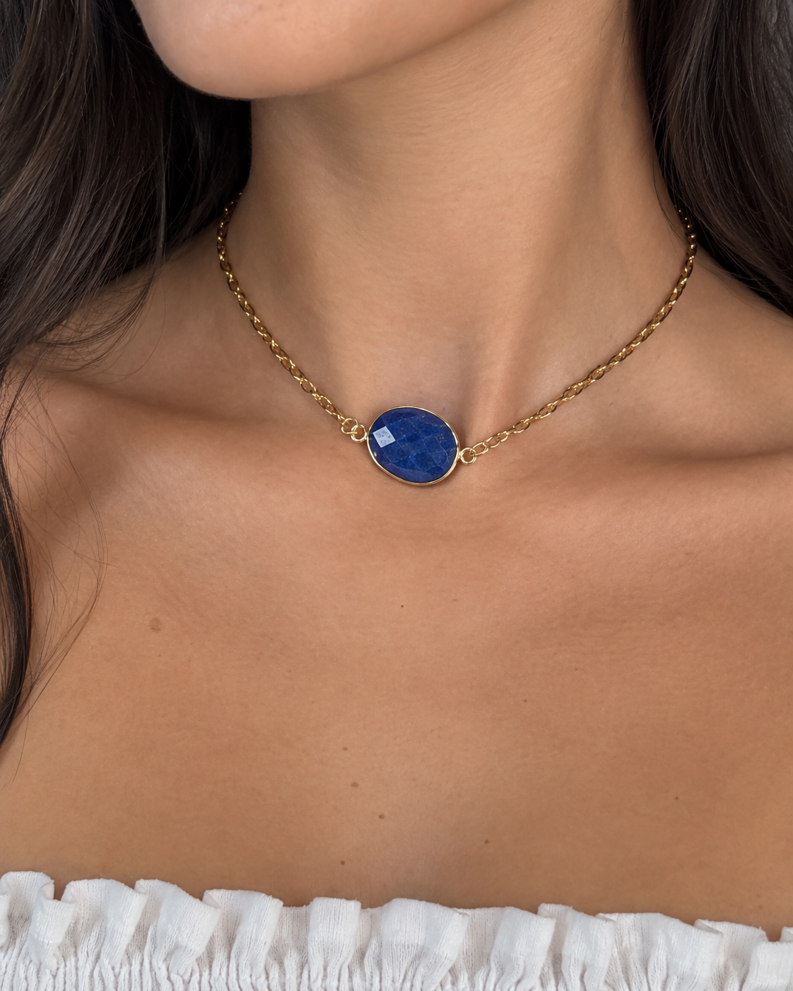 Choker pingente Lápis-Lazzúli