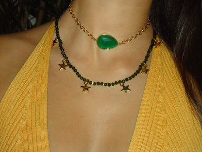 Choker Pingente Jade Verde G