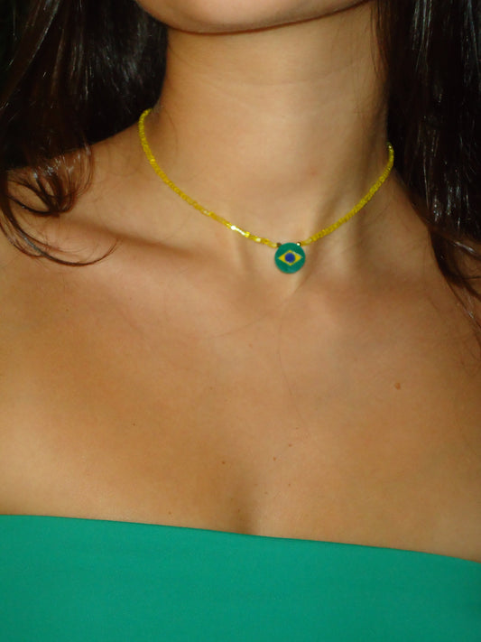 Colar Choker Brasil Core