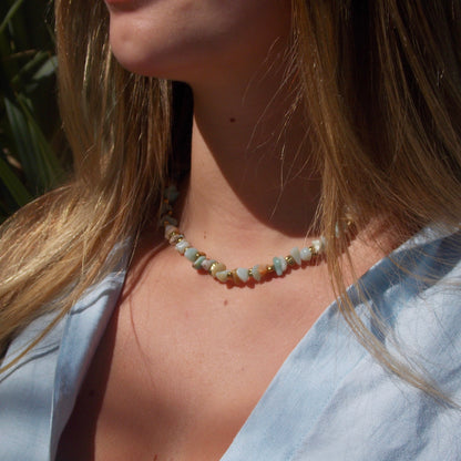 Choker Cascalho Amazonita