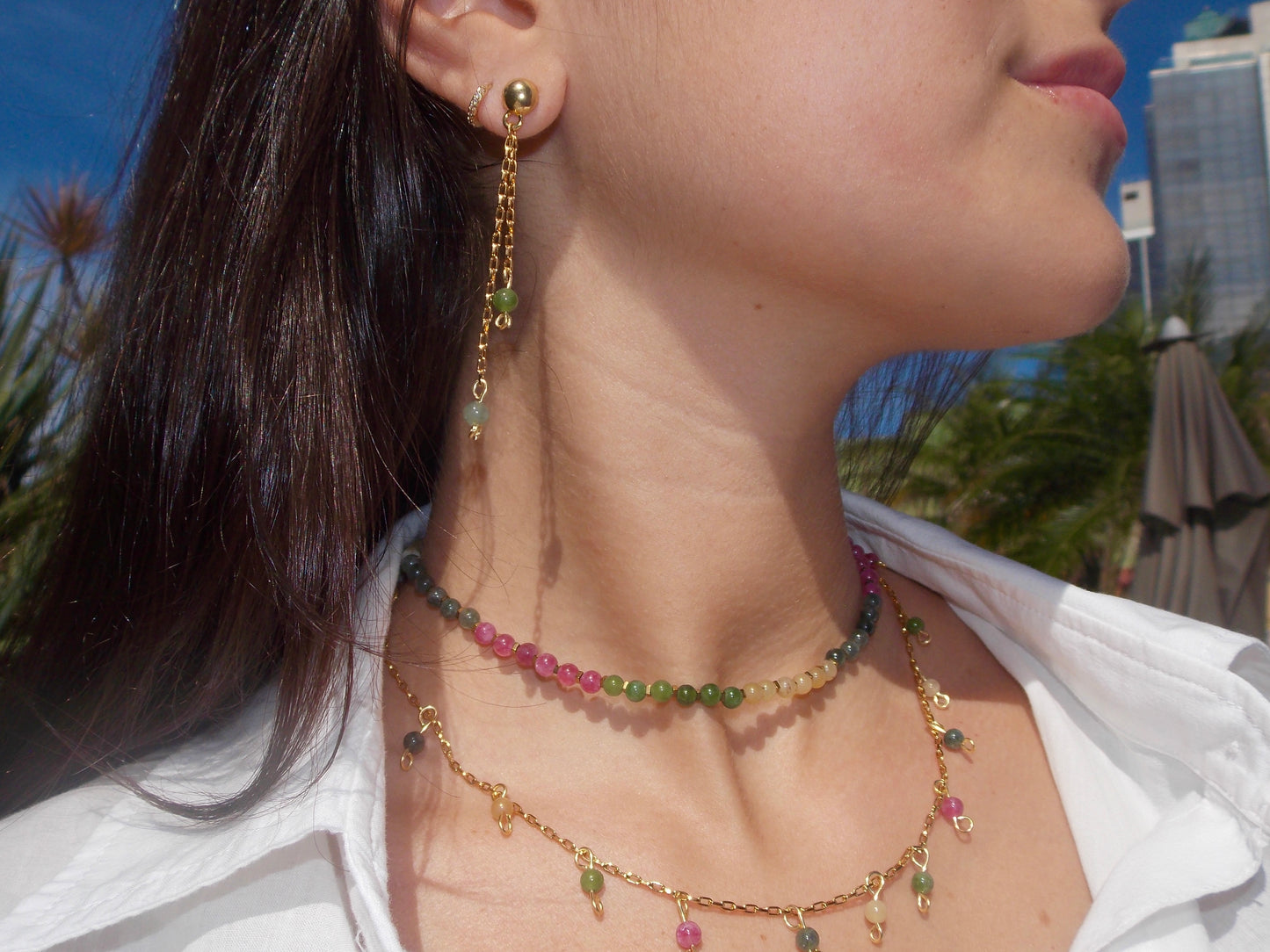 Choker Aura Turmalina Melancia