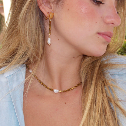 Choker Pearl Hematita