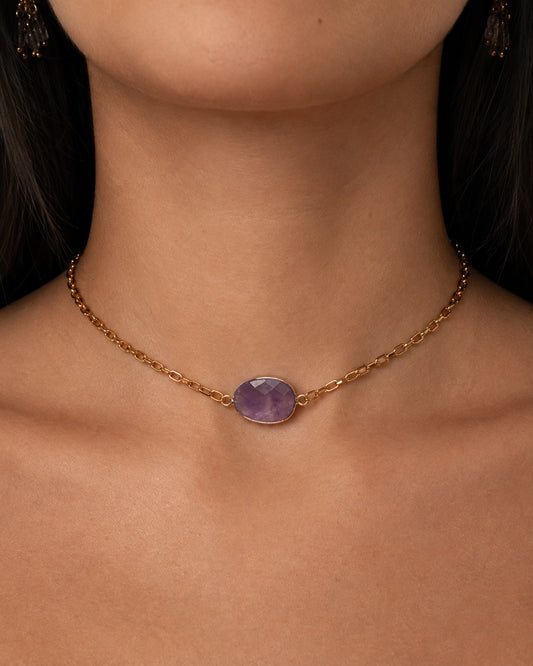 Choker Pingente Ametista