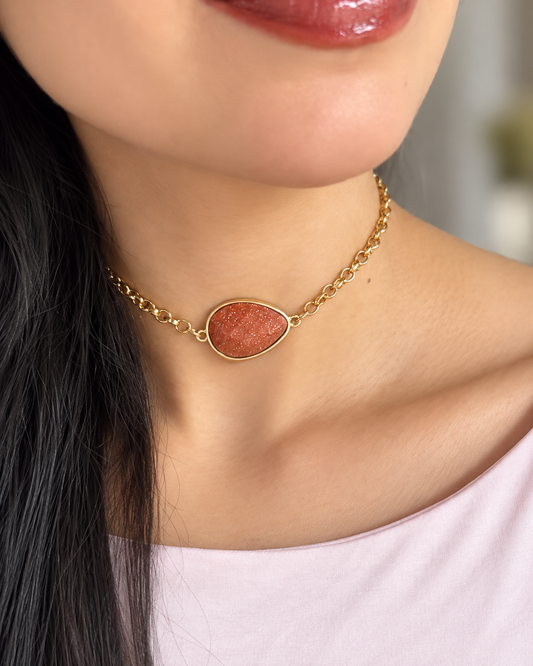 Choker Pingente Pedra do Sol