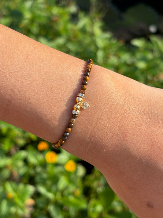 Pulseira Cravejada Olho de Tigre