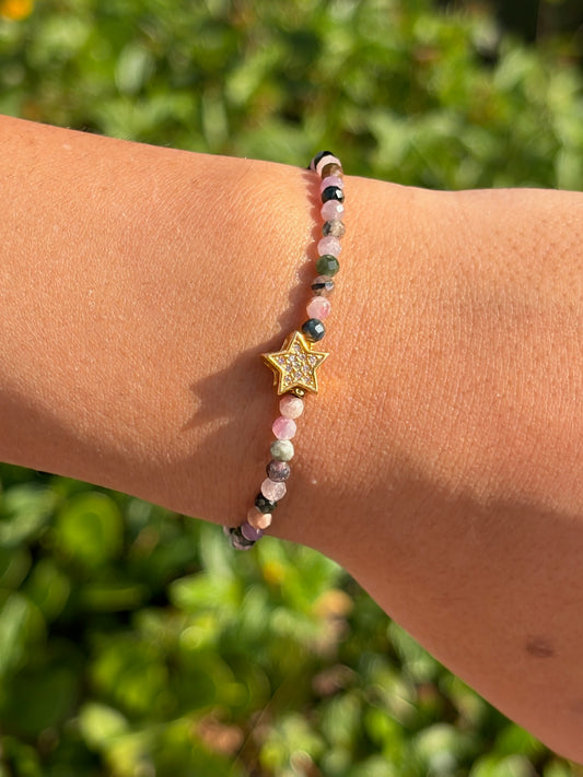 Pulseira Star Turmalina Melancia