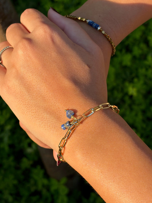 Pulseira Pingentes Aventurina Azul