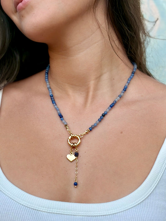 Colar Elo Aventurina Azul