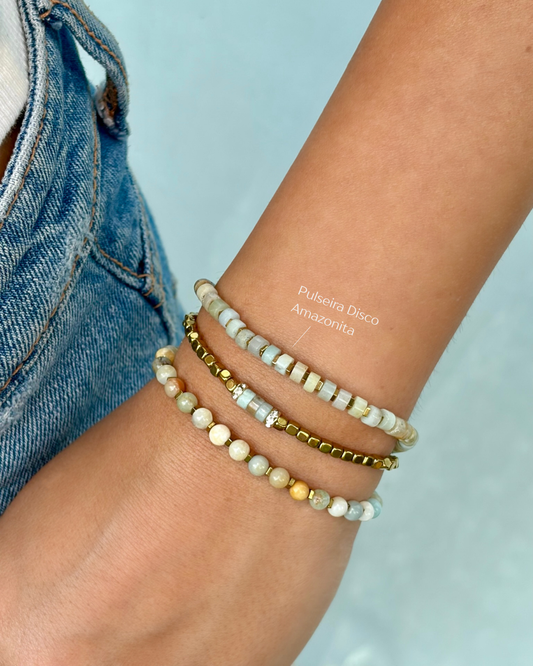 Pulseira Discos Amazonita