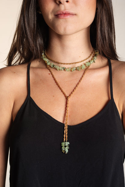 Colar Choker Cascalho Prehnita