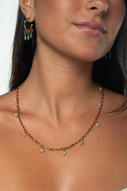Colar Bolinha Água Marinha