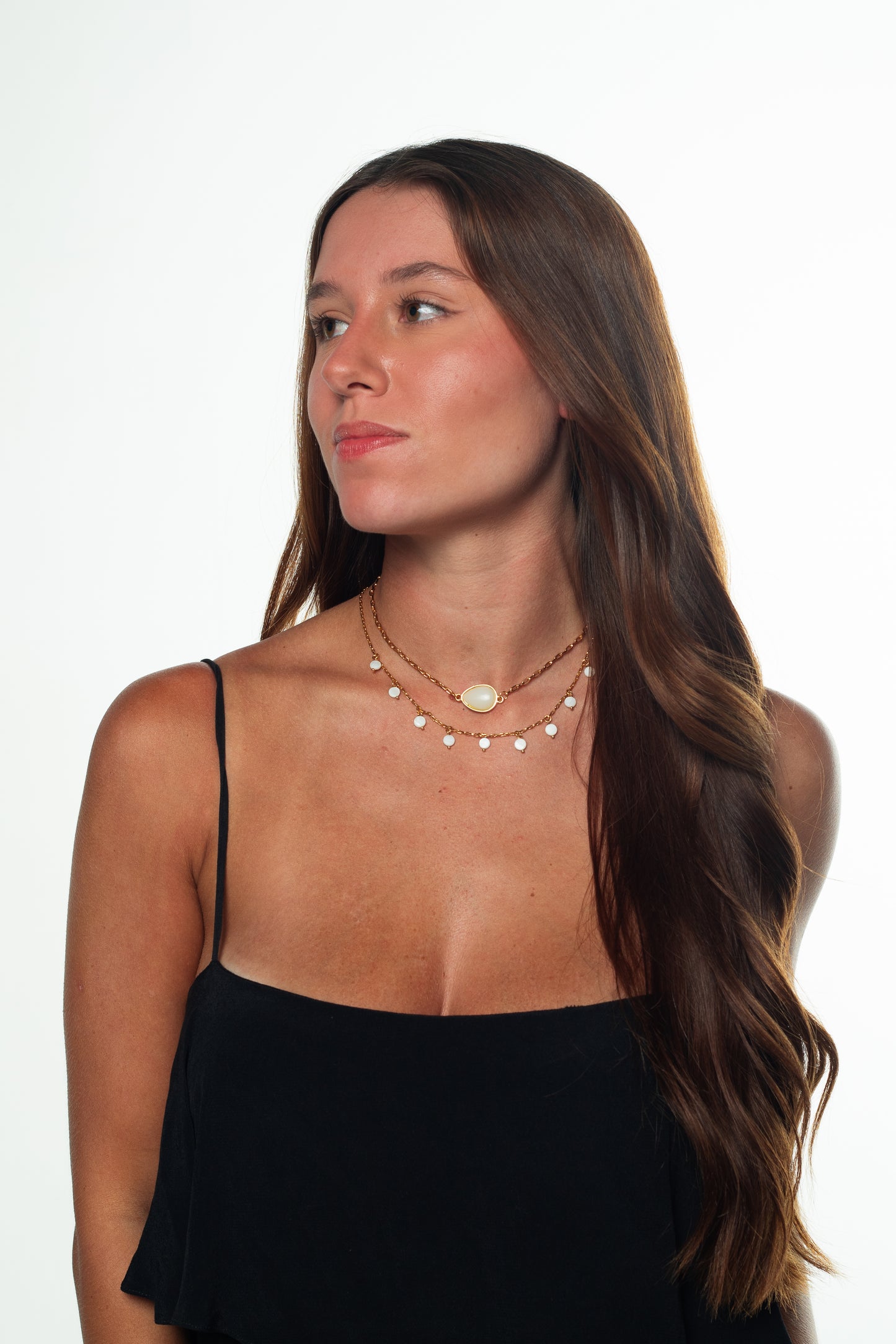 Choker Pingente Quartzo Branco