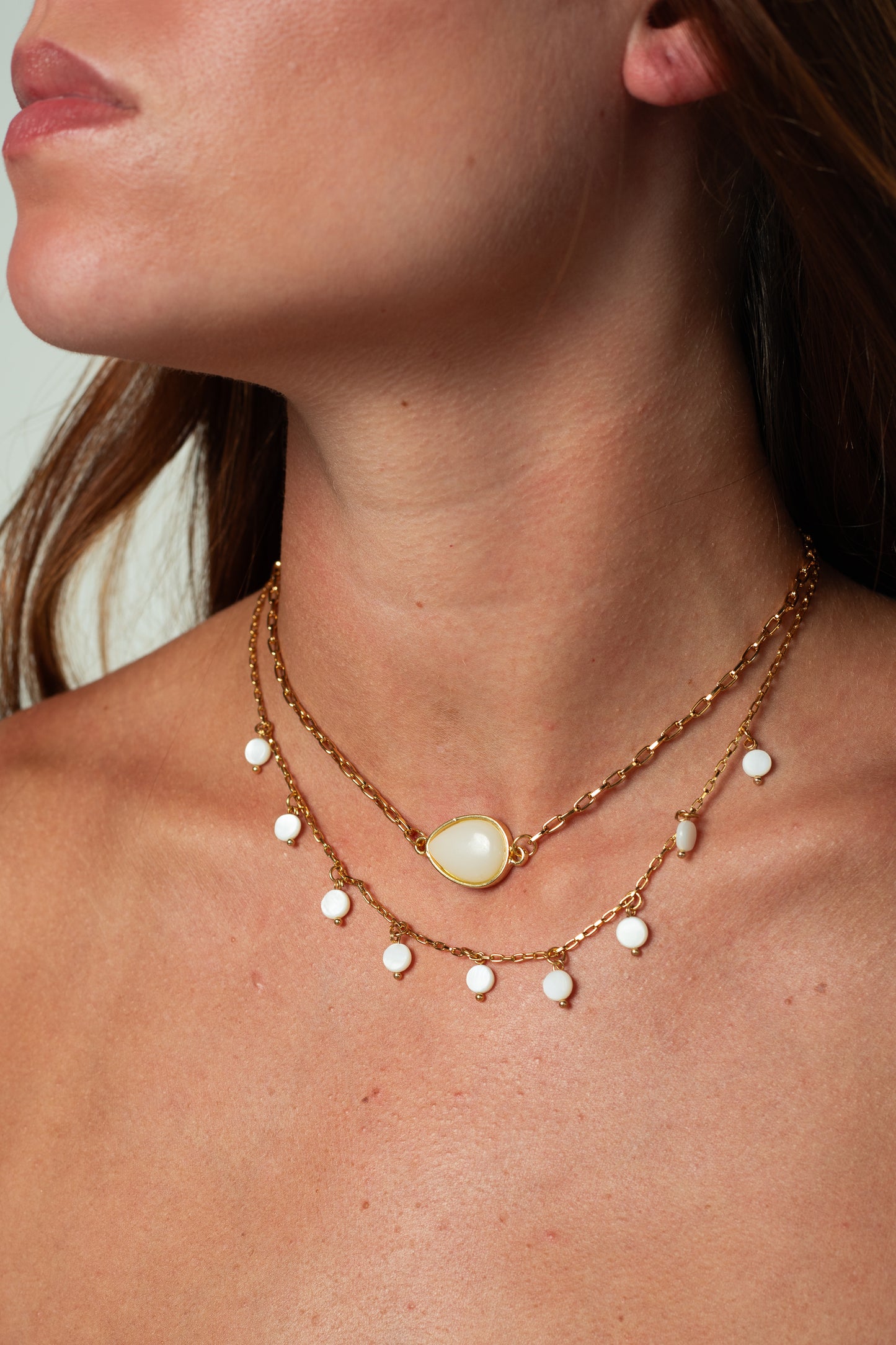 Choker Pingente Quartzo Branco