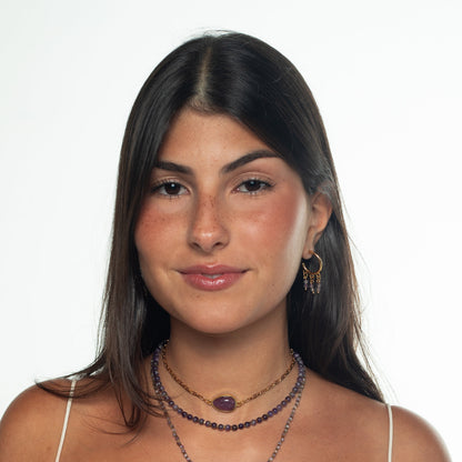 Brinco Trio Ametista