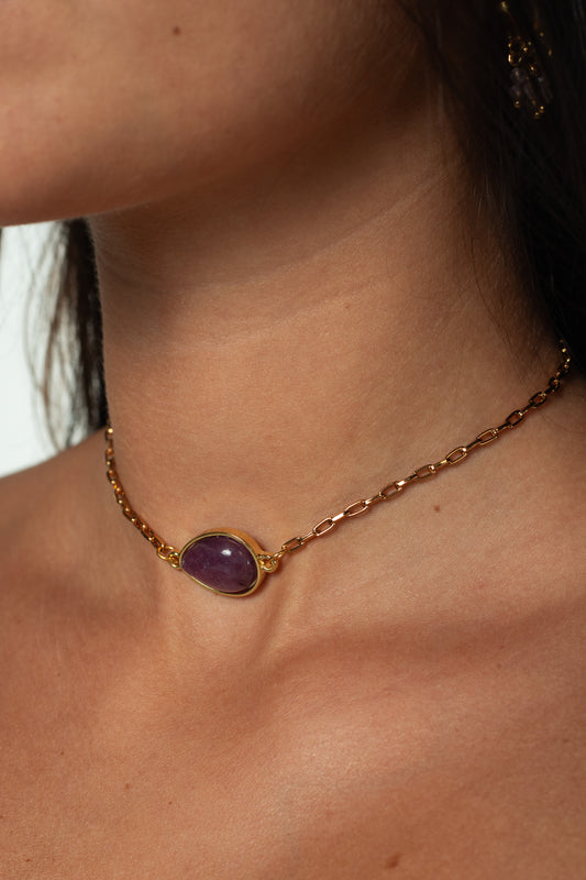 Choker Pingente Ametista